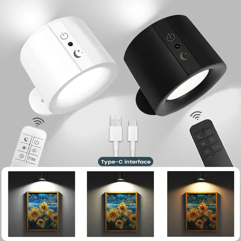 Lampe Murale LED Magnétique LumiAura™ – Sans Fil & Rotation 360°