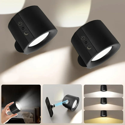 Lampe Murale LED Magnétique LumiAura™ – Sans Fil & Rotation 360°